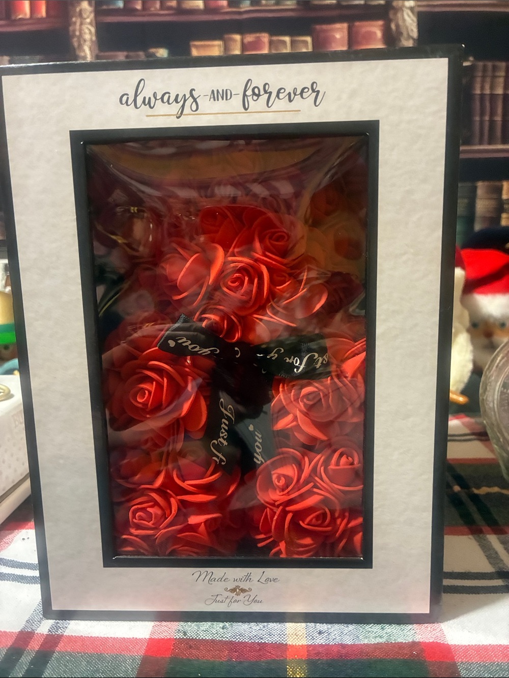 Always and Forever Red Rose Flower Bear